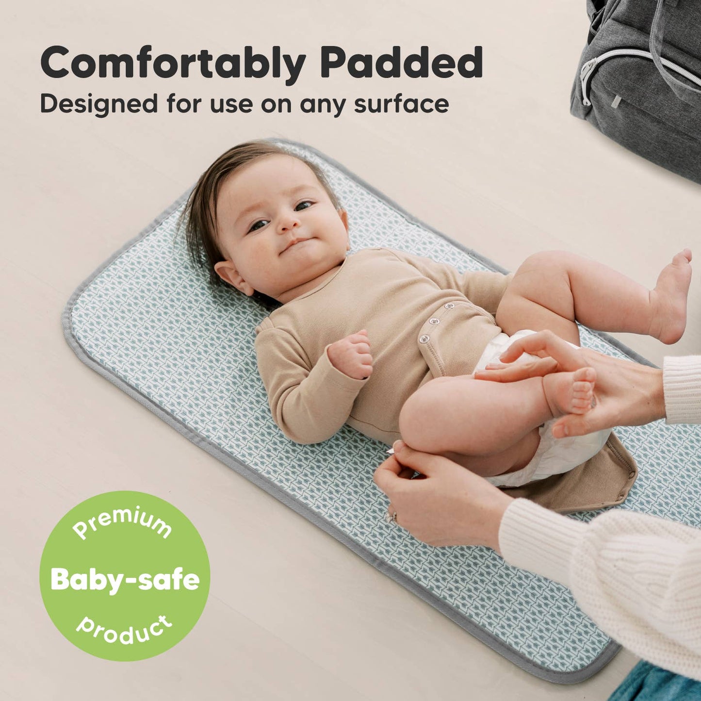 Swift Portable Changing Pad for Baby, Diaper Changing Mat: Classic Gray