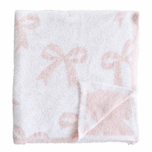 CuddleLane™ Luxe Blankets | Bows: Baby Blanket (40" x 30") / Light Pink Bows