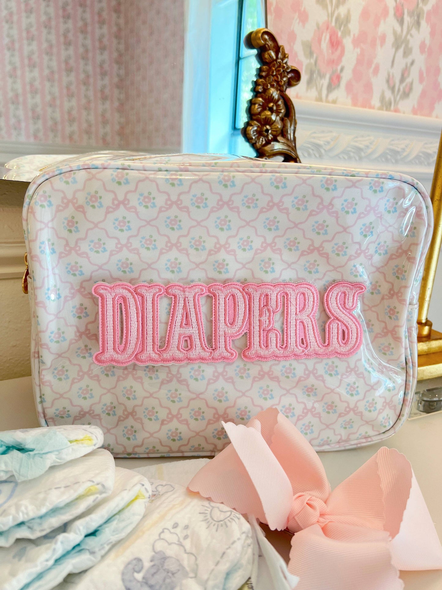 Diapers XL - Clear Coat Bag: Pink