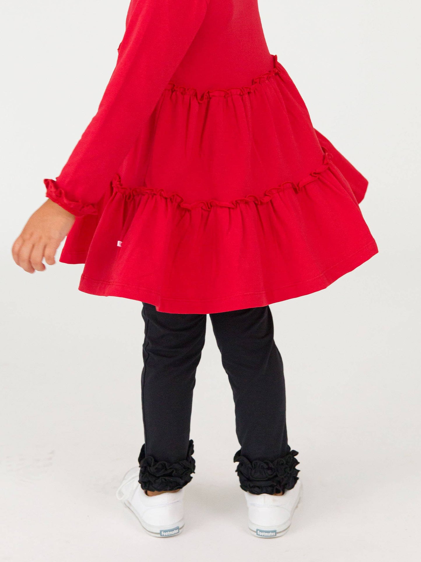 Toddler Girls Black Classic Ruffle Leggings with Signature Rear Ruffles