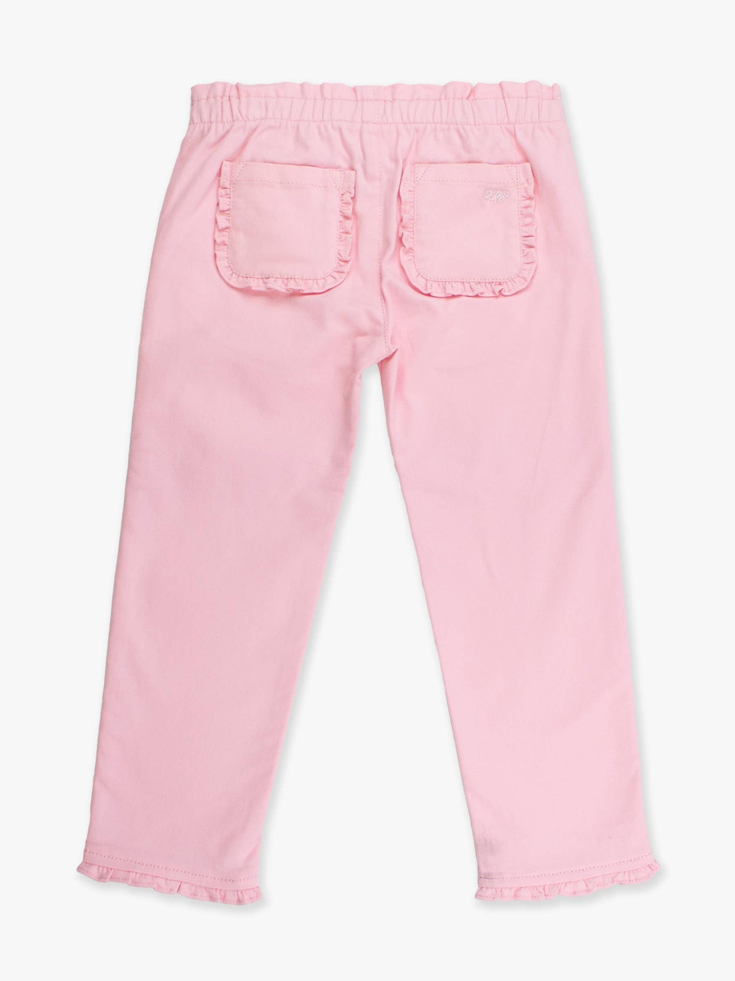 Girls Pink Ruffle Straight Jeans