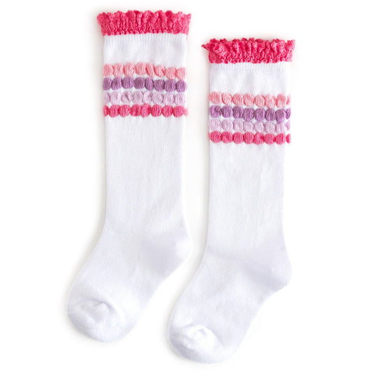 Darling Bubble Stripe Knee High Socks: 6-18 MONTHS