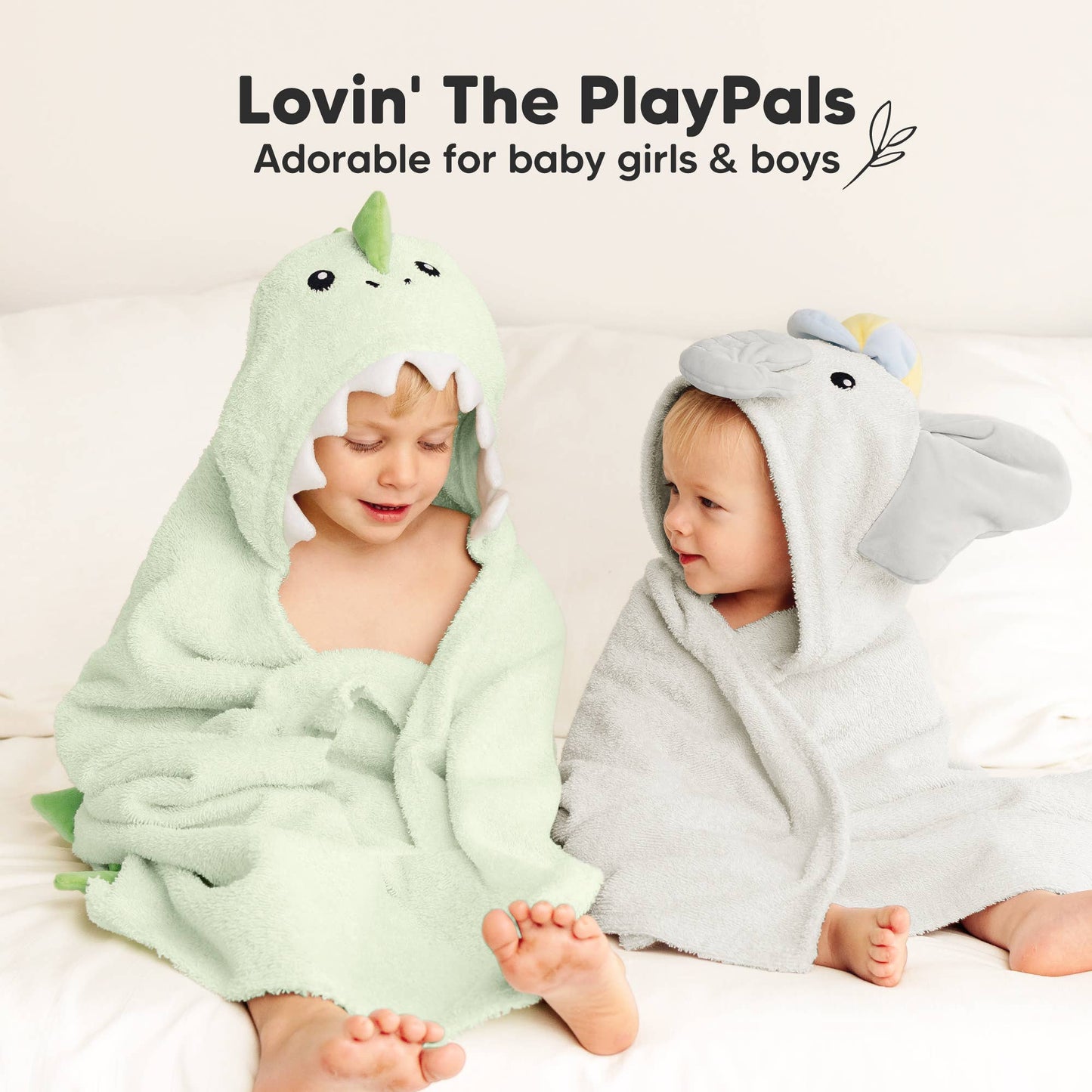 Playpals Hooded Baby Bath Towels for Newborn: Draco