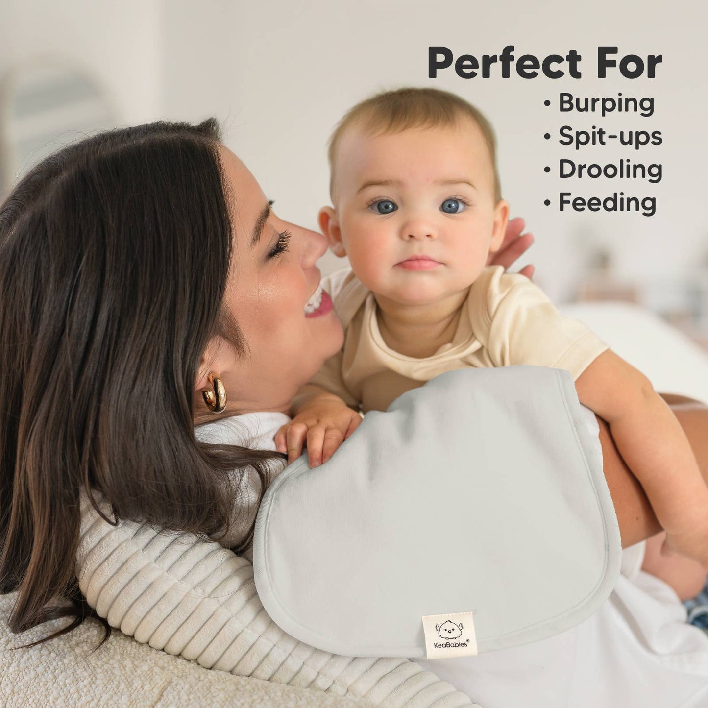 KeaBabies 5-Pack Urban Burp Cloths: Embrace