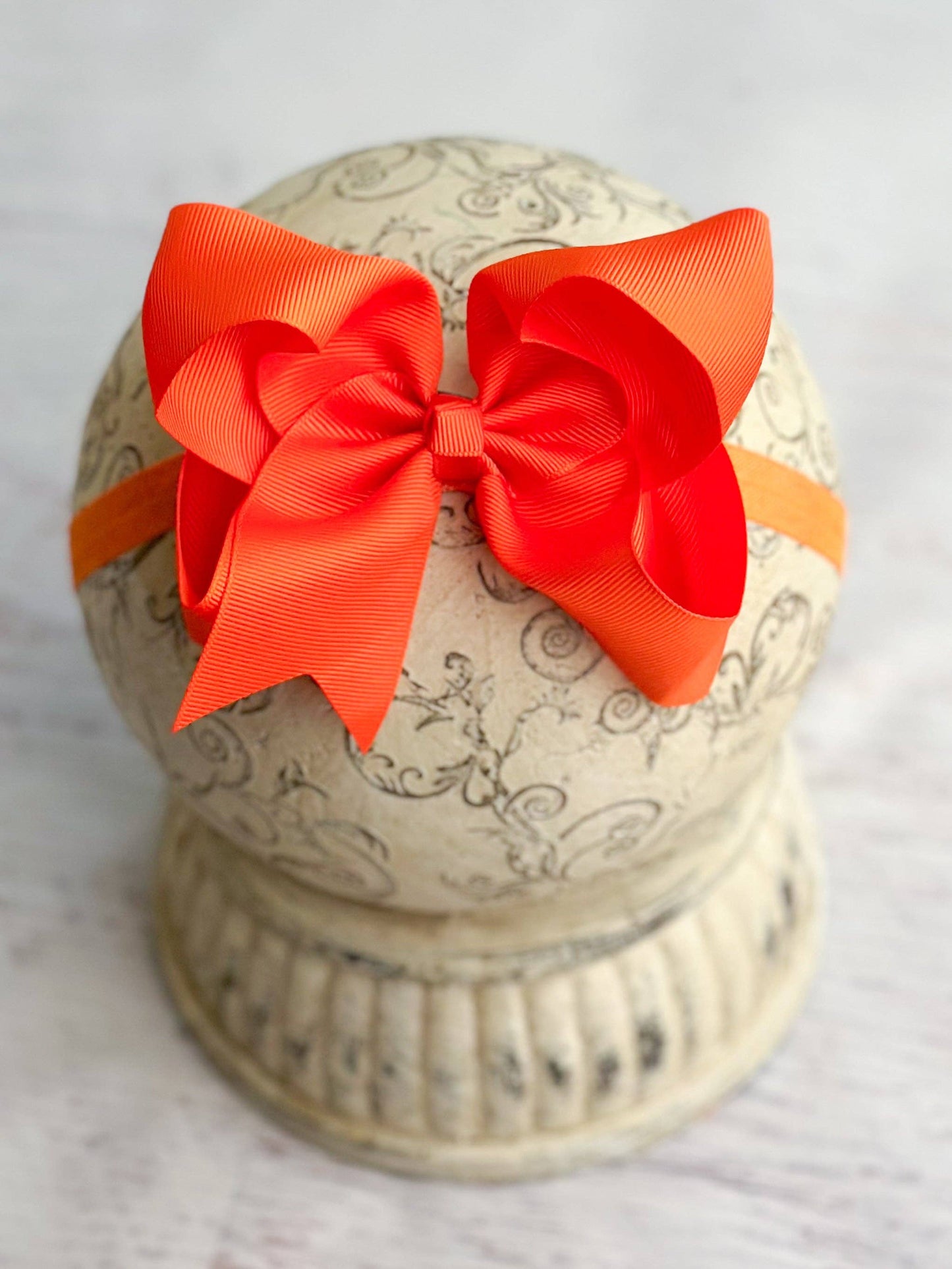 Classic Grosgrain Hair Bow - Satin Headband - 4.5": Black