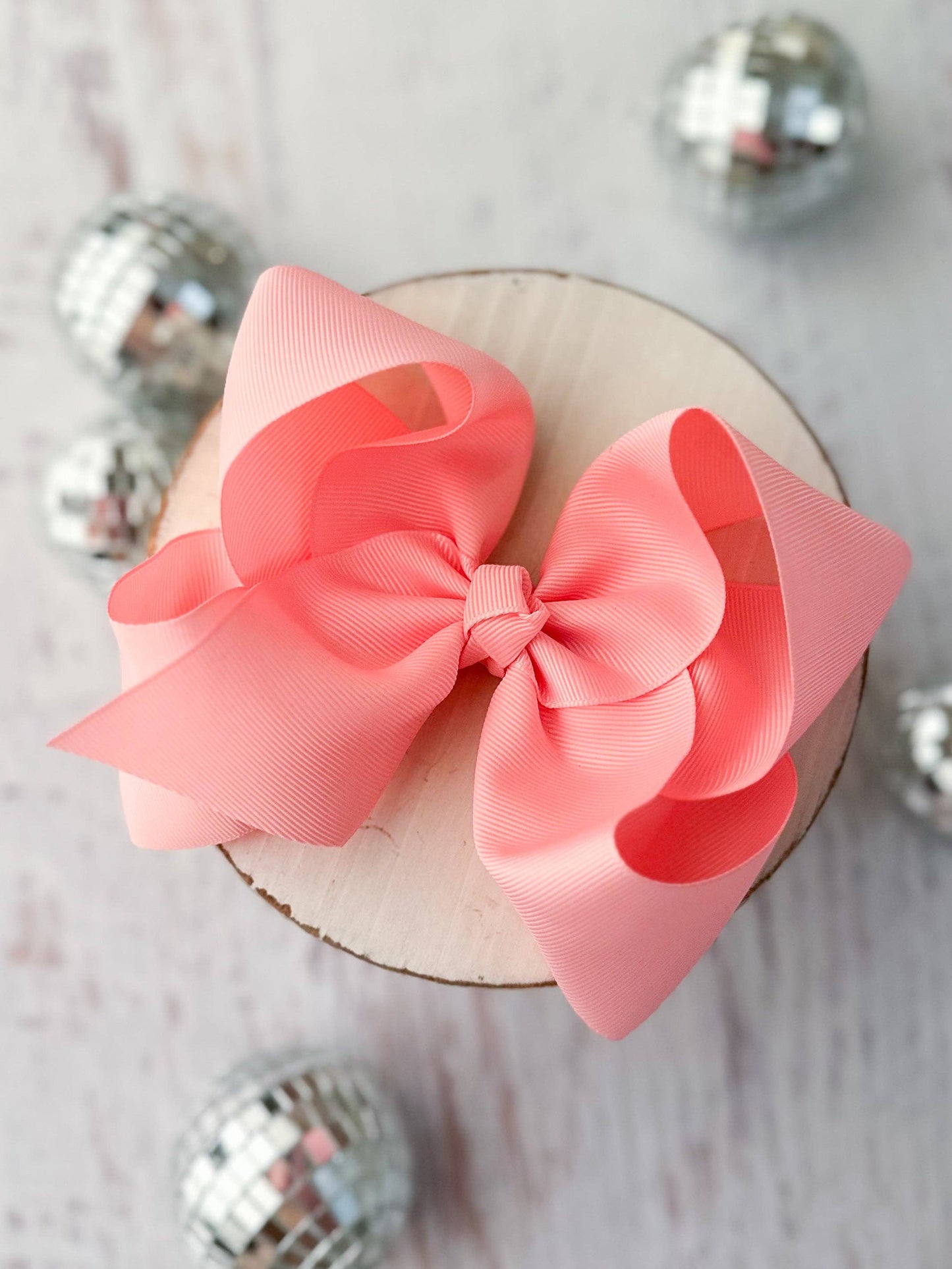 Oversize Grosgrain Hair Bow - Alligator Clip - 5.5": Red