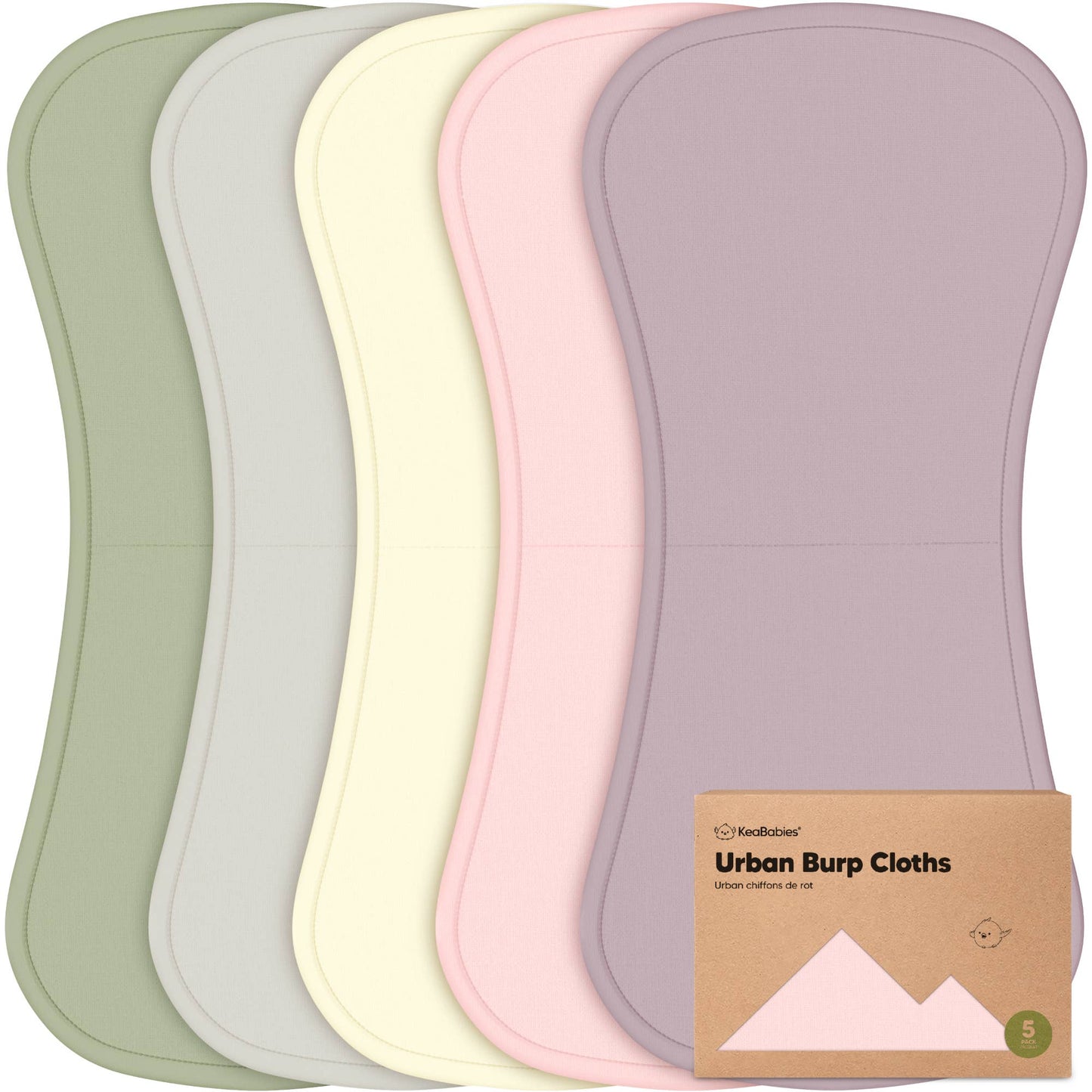 KeaBabies 5-Pack Urban Burp Cloths: Embrace