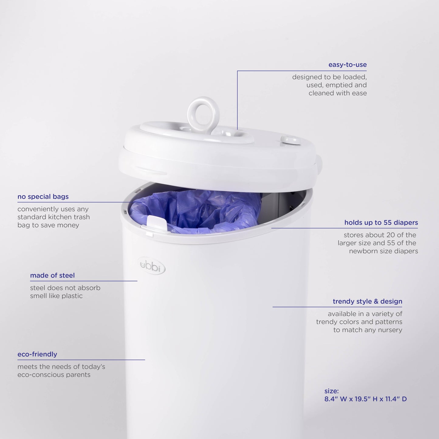 Matte Black Diaper Pail