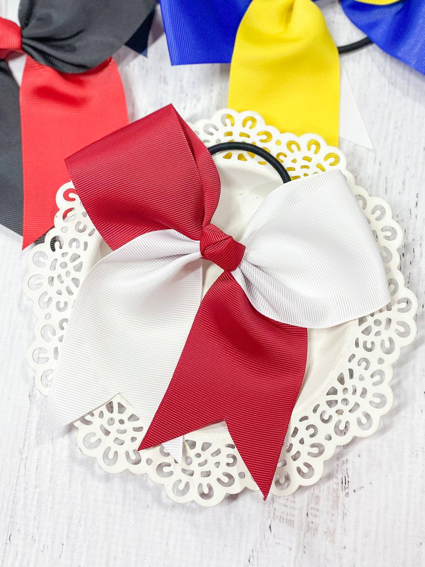 School Spirit Cheer Bows: Gold/Black