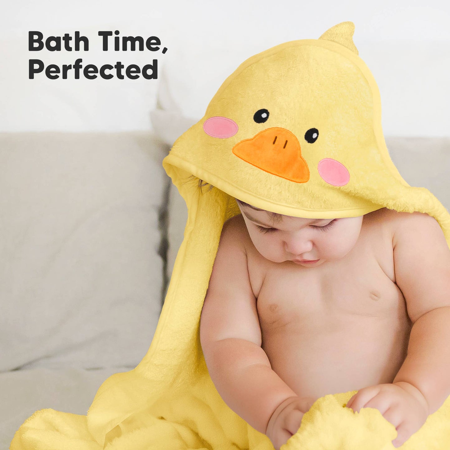 KeaBabies Cuddle Baby Hooded Towel: Duck / Regular