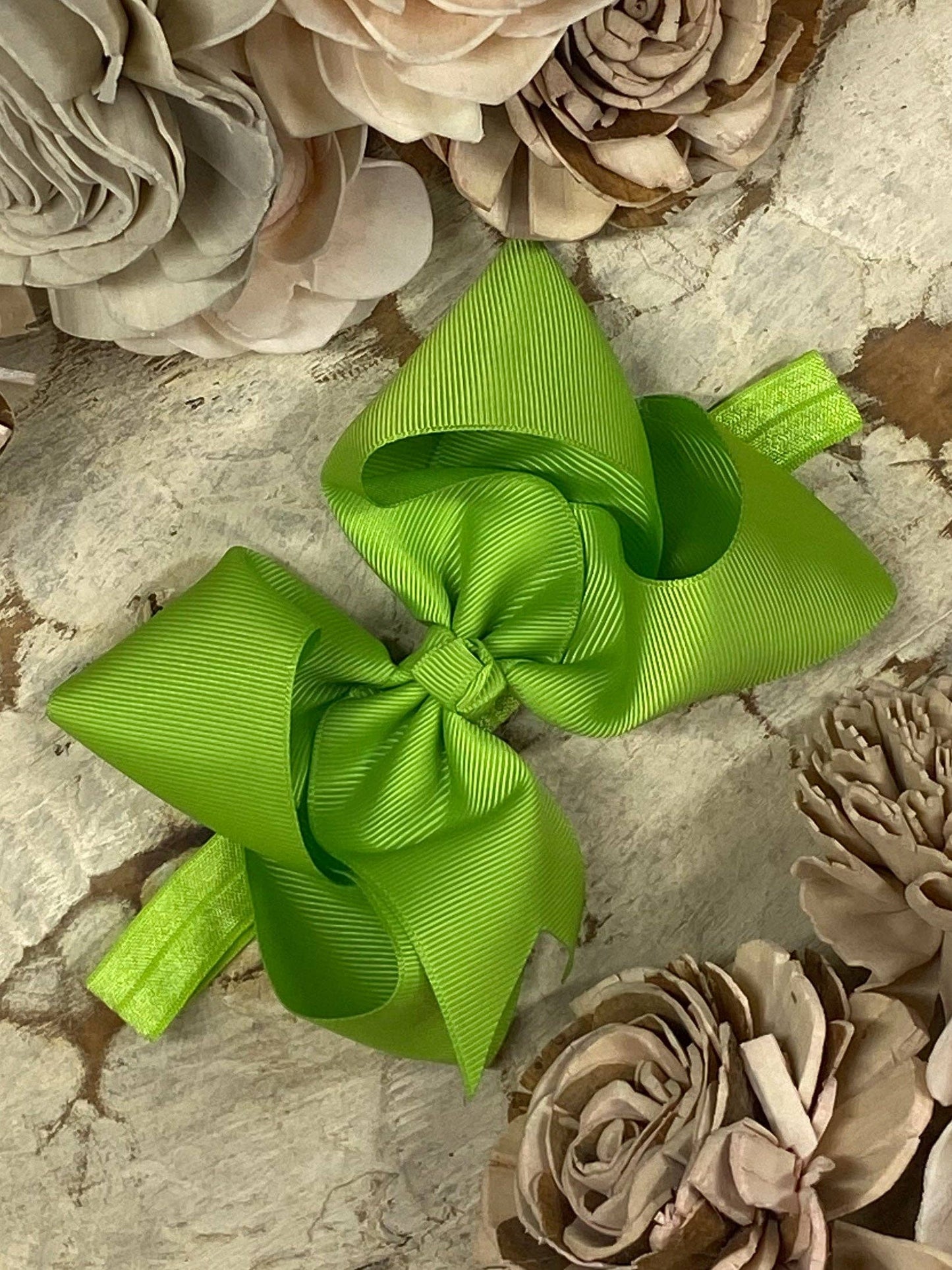 Classic Grosgrain Hair Bow - Satin Headband - 4.5": Black