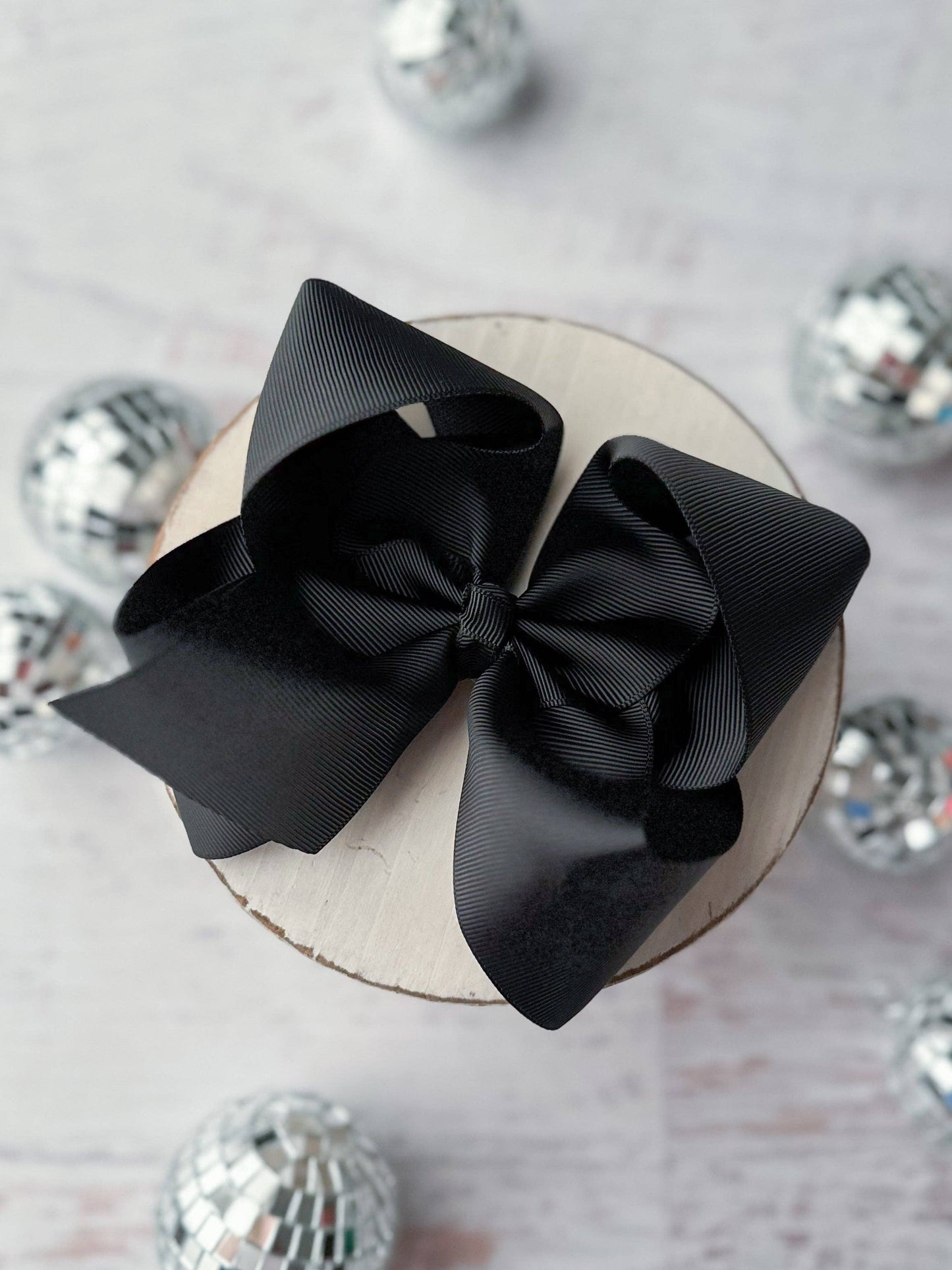 Oversize Grosgrain Hair Bow - Alligator Clip - 5.5": Black