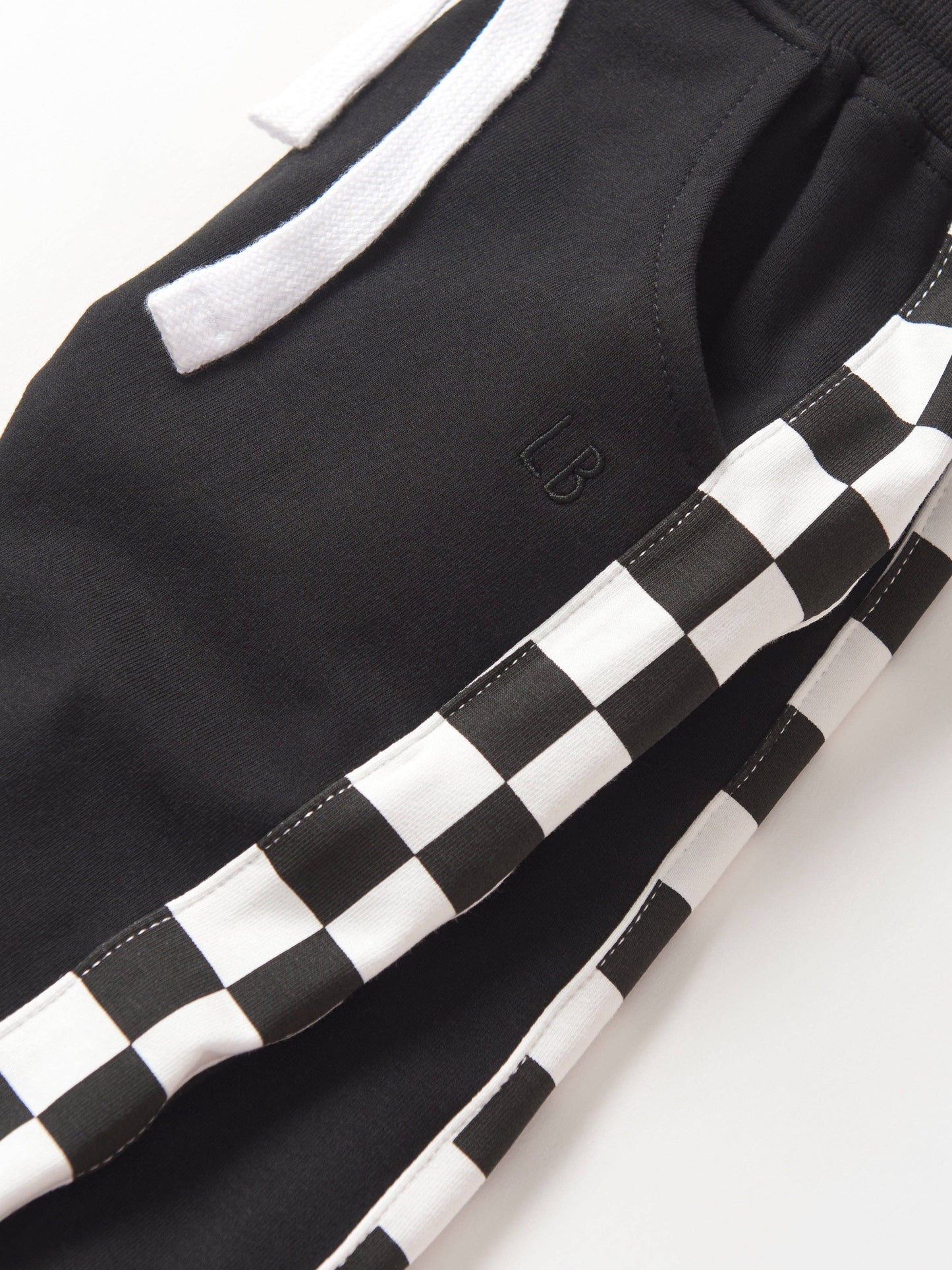 Side Checkered Jogger - Black