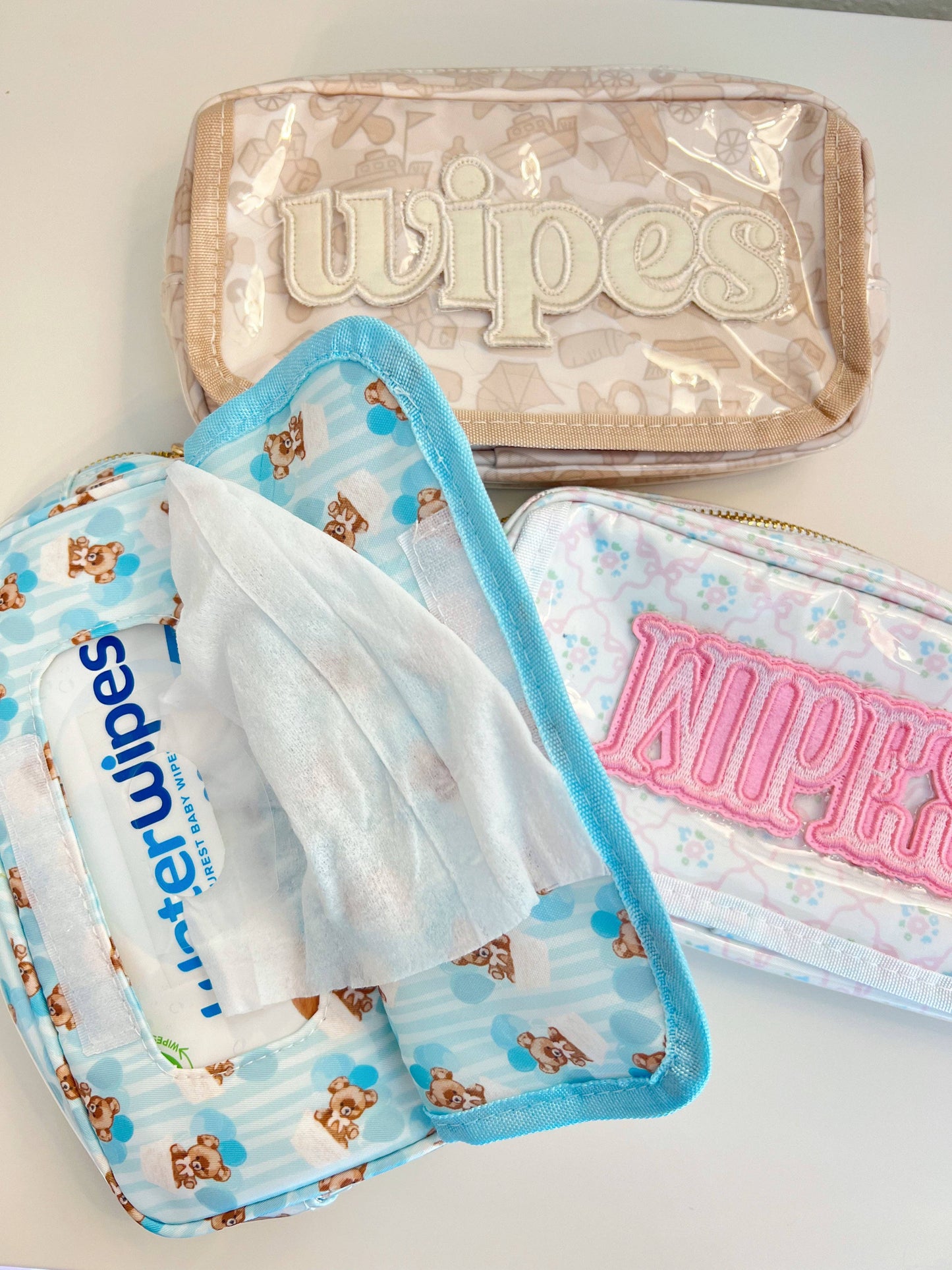 Wipes Pouch - Clear Coat Bag: Pink