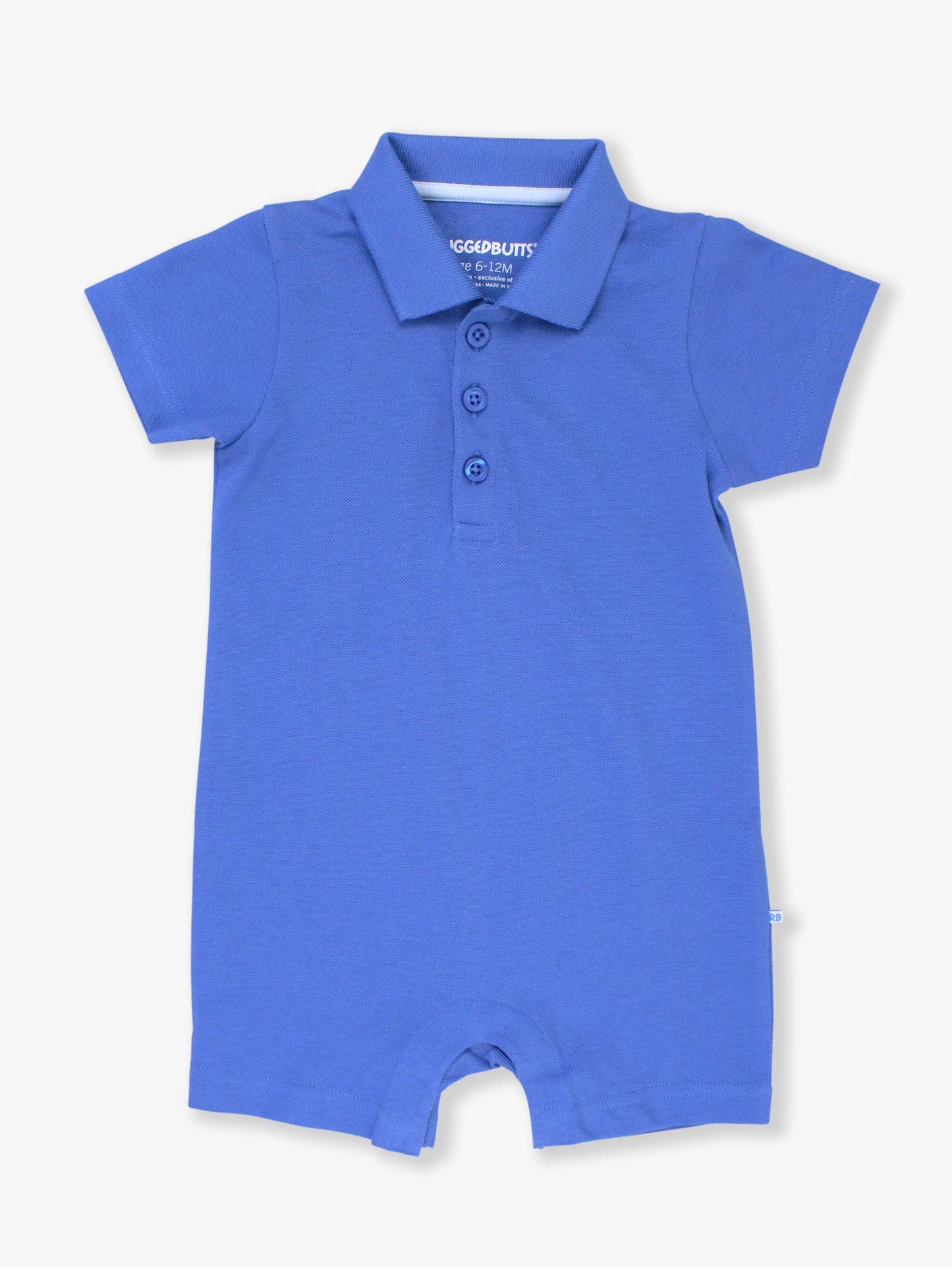 Baby Boys Sonic Blue Pique Polo Romper
