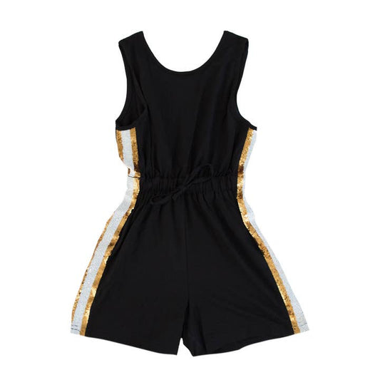 Black and Gold Striped Romper