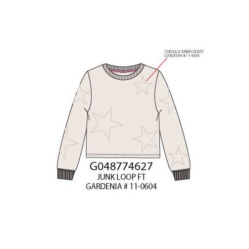 Sweatshirt with stars chenille embroidery - TWEEN GIRLS