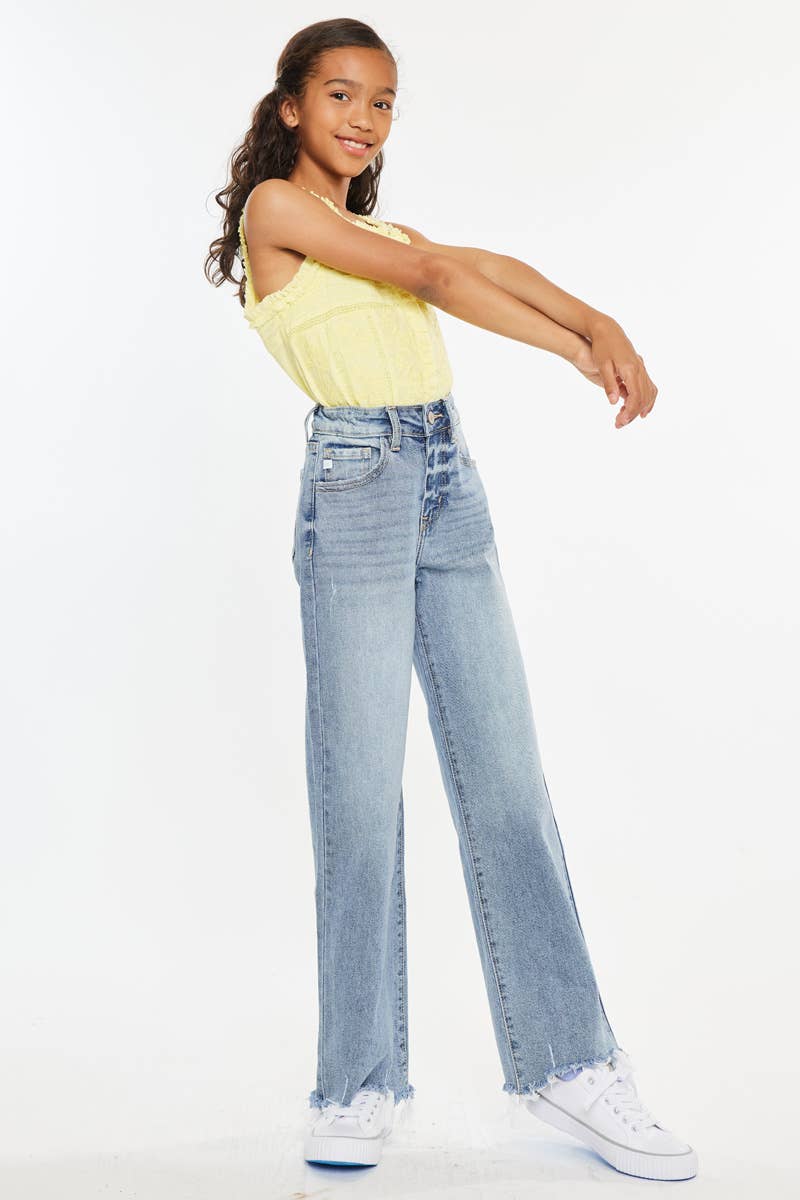 YOUTH OPEN PACK HIGH RISE SLIM WIDE JEANS