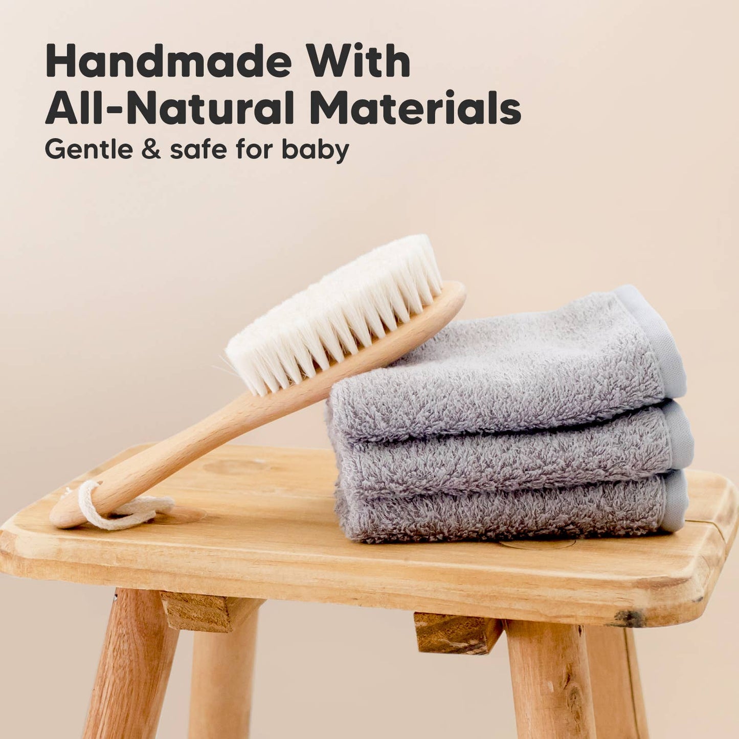 KeaBabies Baby Hair Brush: Walnut