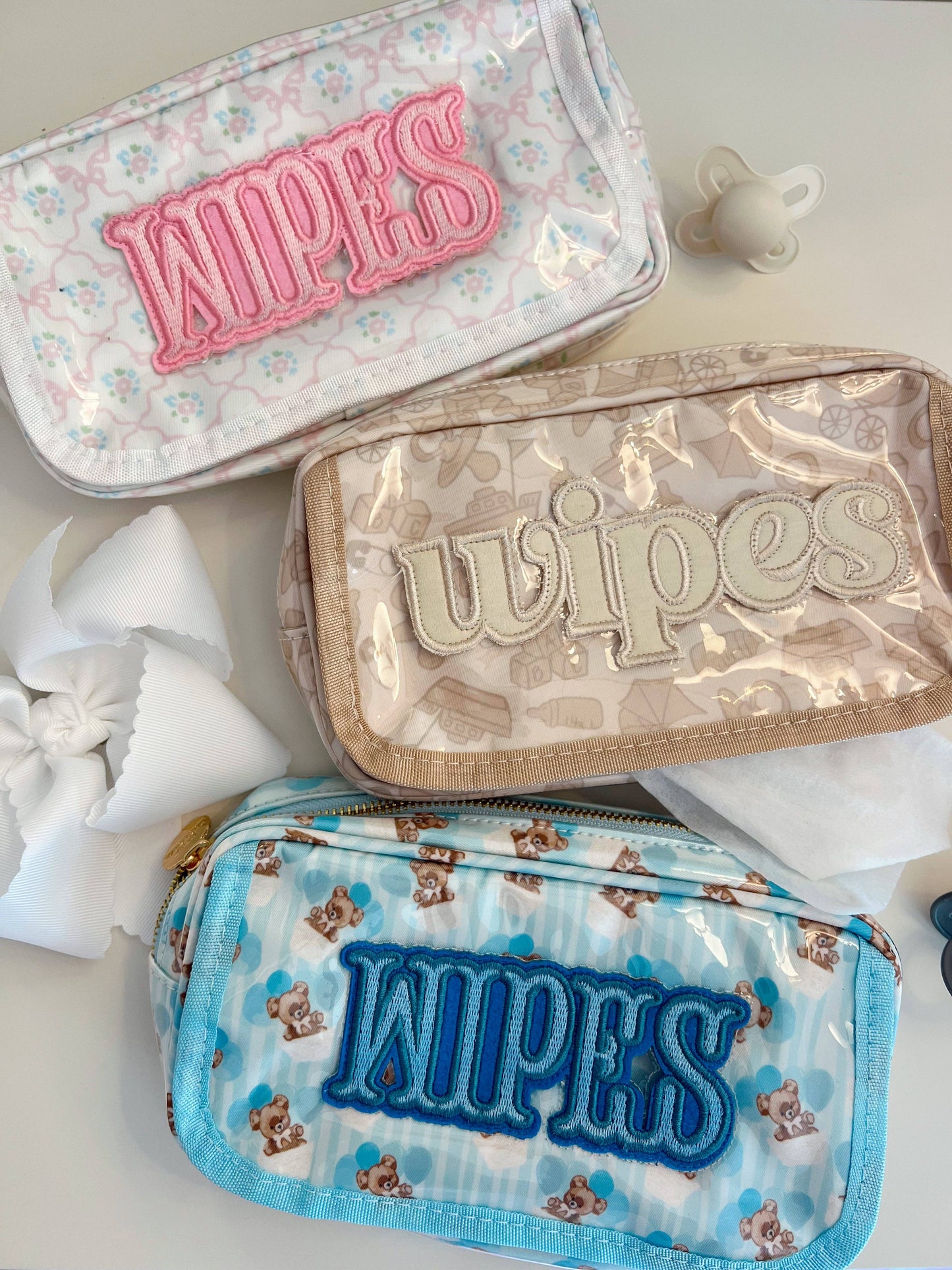 Wipes Pouch - Clear Coat Bag: Blue