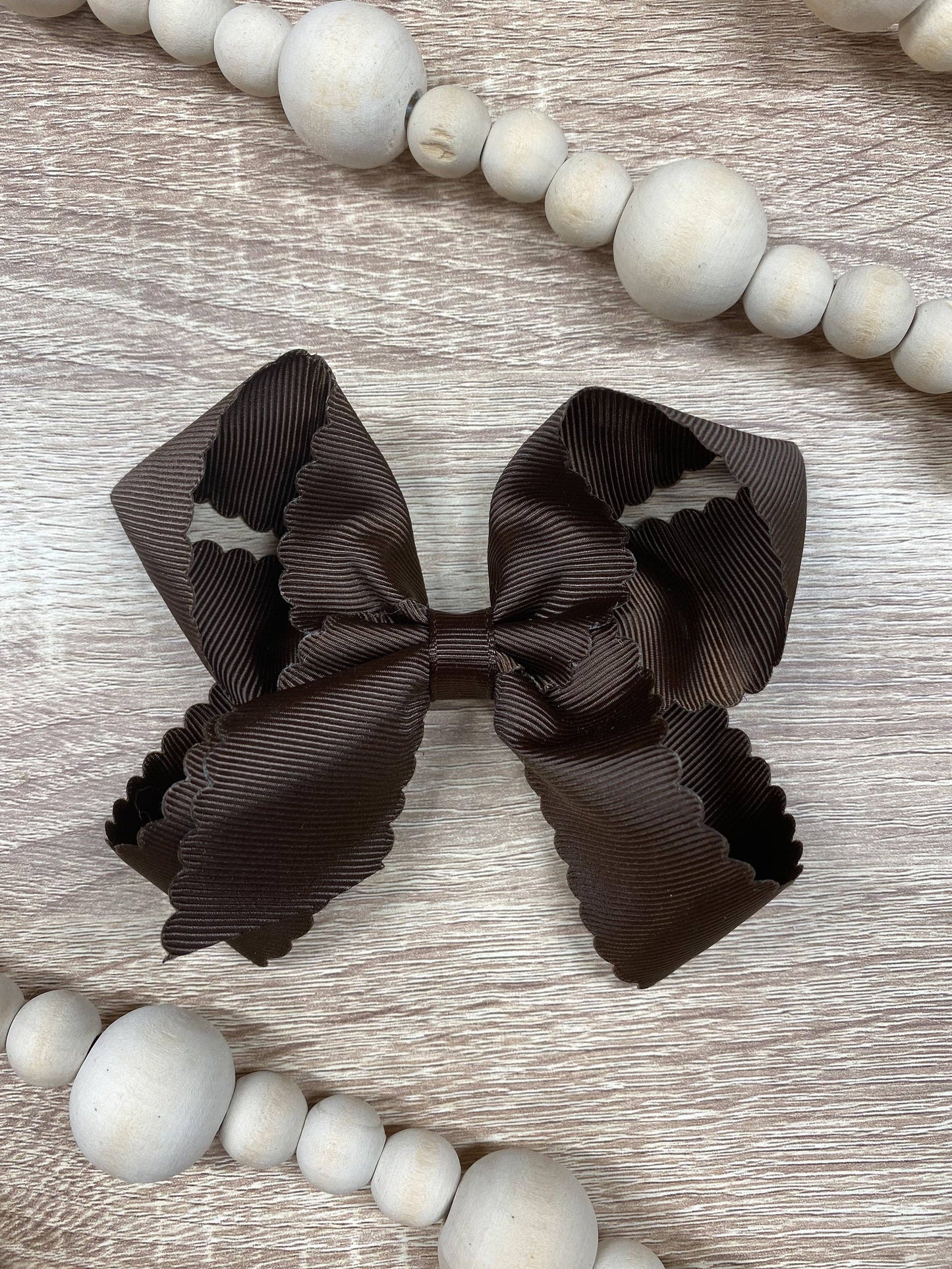 Classic Scalloped Bows - Alligator Clip - 4.5": Fuchsia