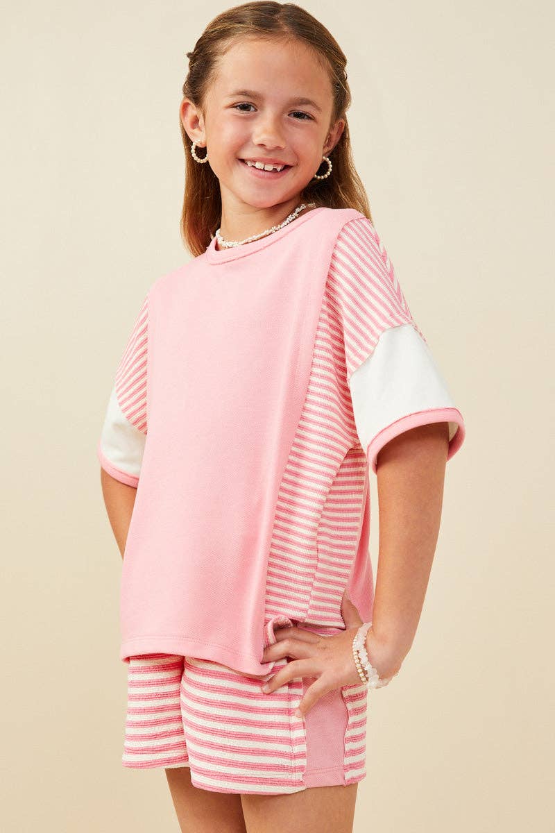 Girls Colorblock Stripe Insert Knit Set