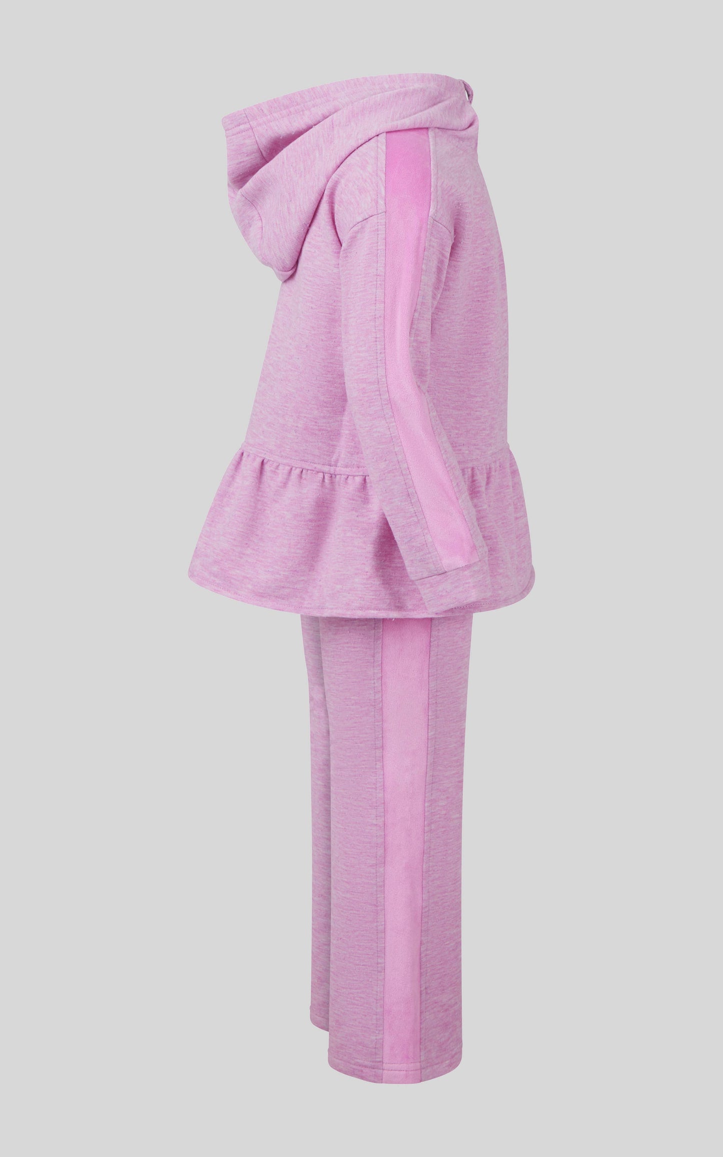 Little Girls Confetti Half Zip and Flare 2 PC Set: FAIR ORCHID