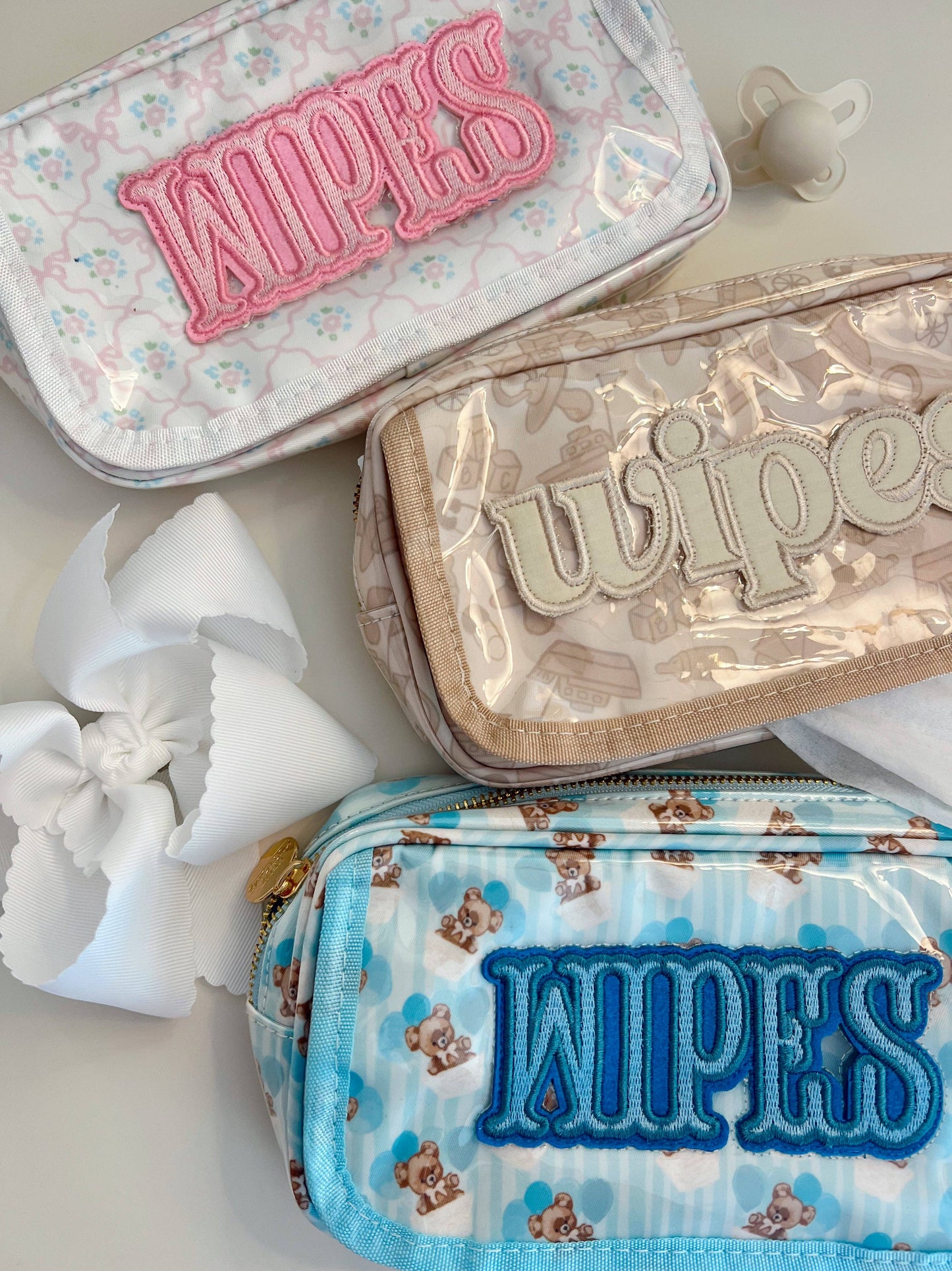 Wipes Pouch - Clear Coat Bag: Pink