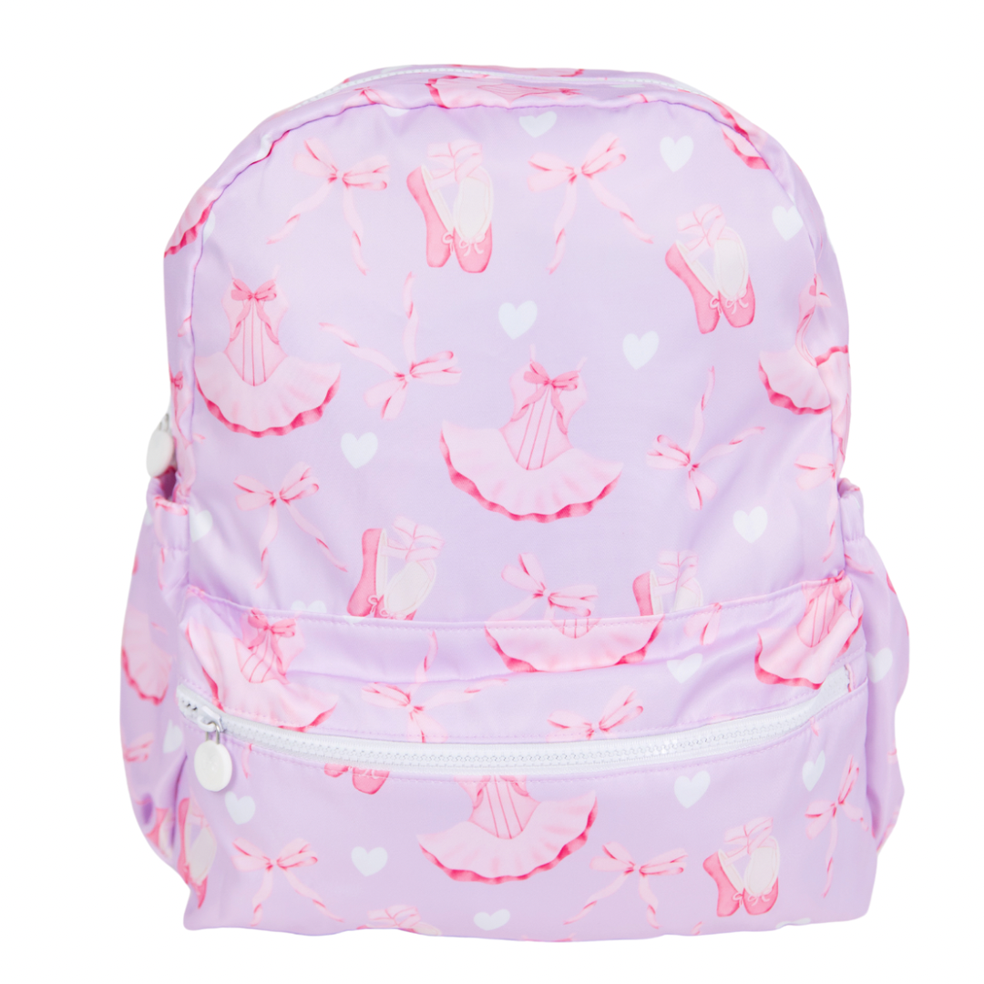 Nylon Backpack (Full Size): Light Pink Gingham