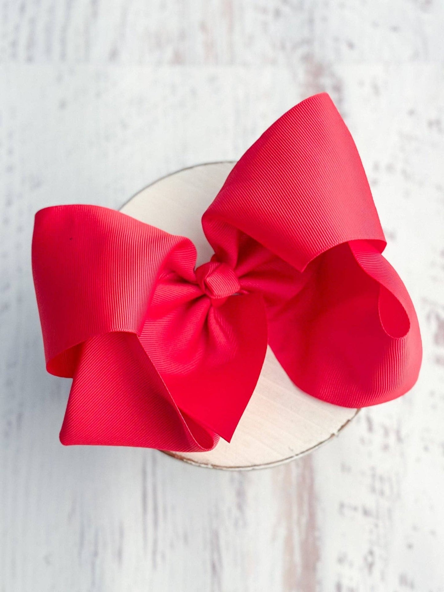 6.5" Texas Size Grosgrain Hair Bow | Alligator or French Clip: Alligator Clip / Orange