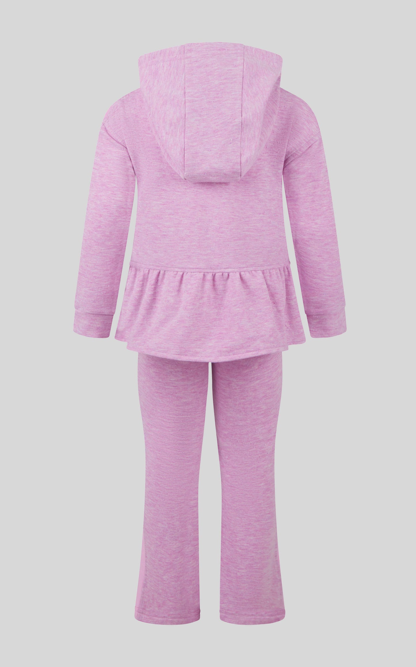 Little Girls Confetti Half Zip and Flare 2 PC Set: FAIR ORCHID