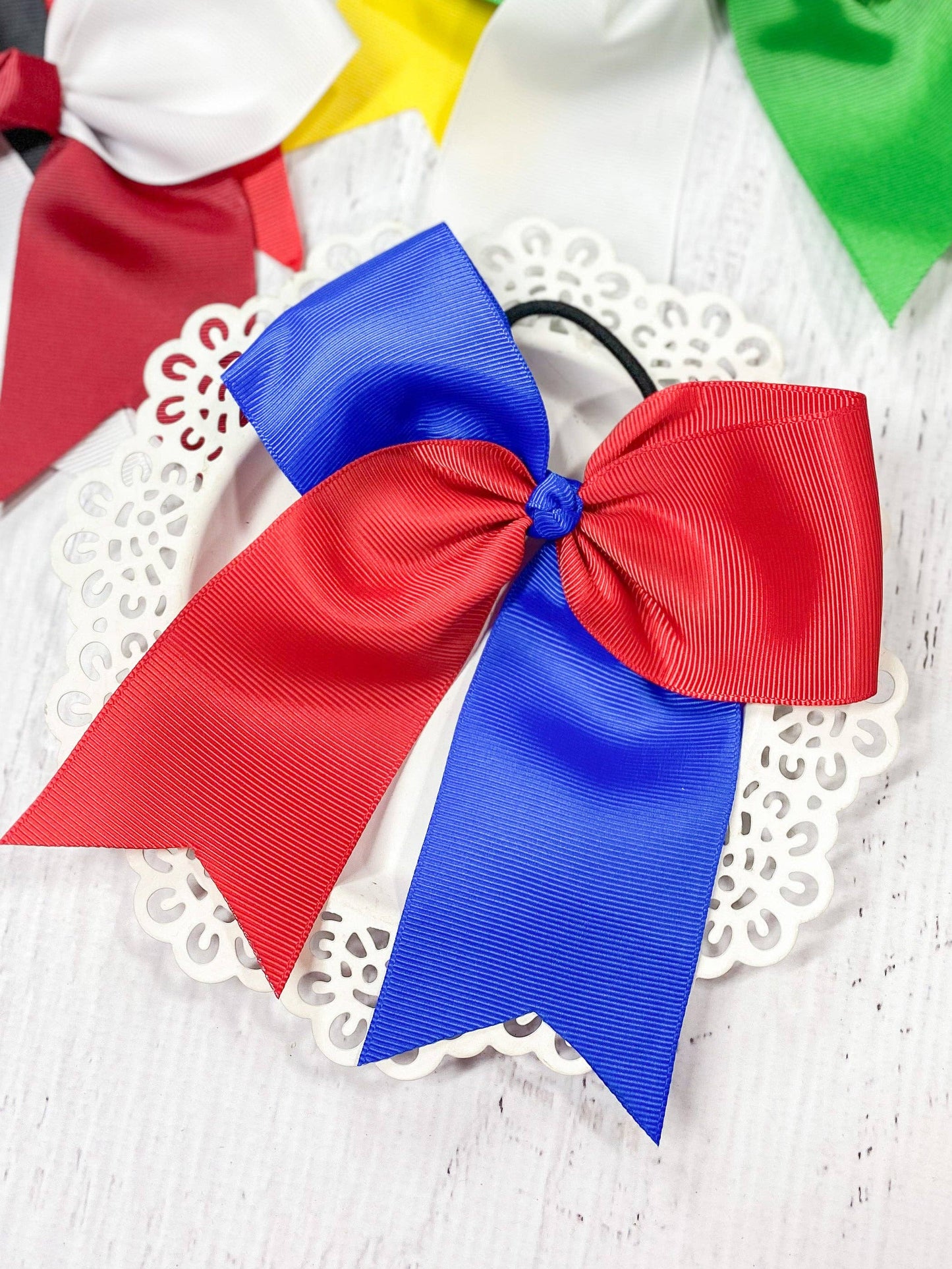 School Spirit Cheer Bows: Gold/Black