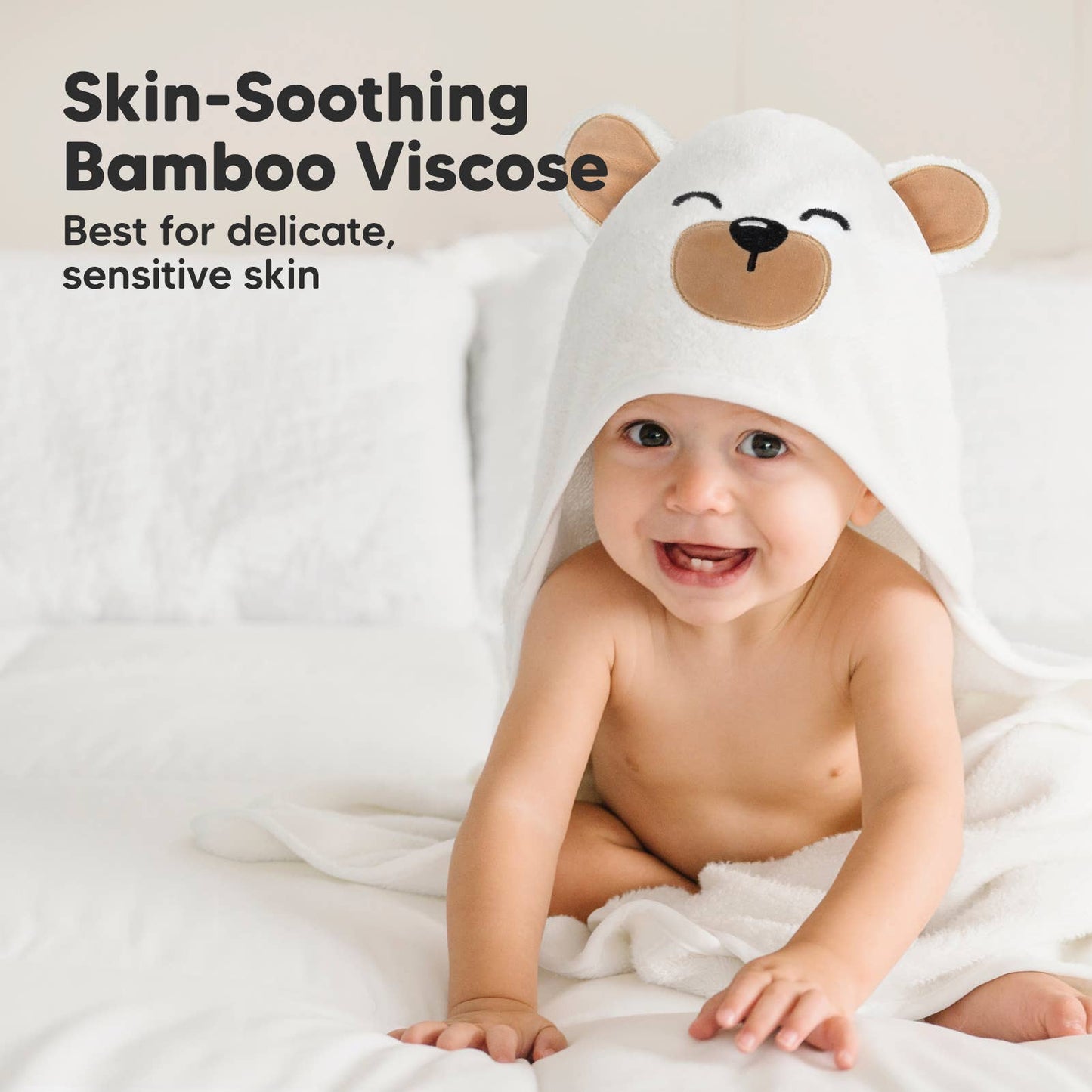 KeaBabies Cuddle Baby Hooded Towel: Grizzly / Regular