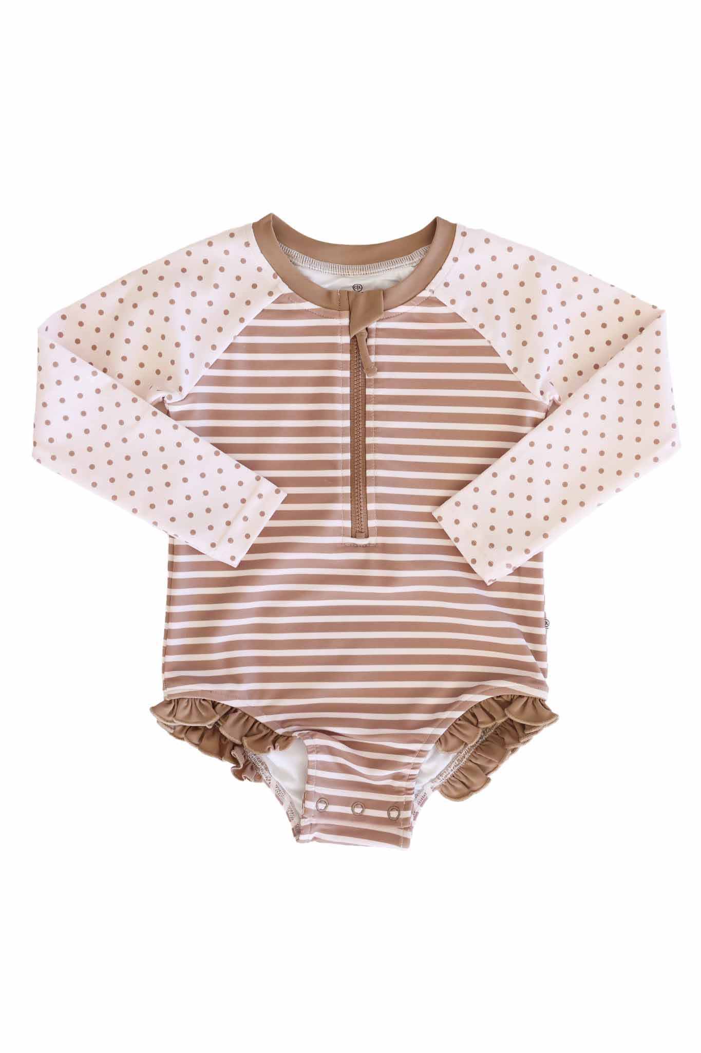 Long Sleeve Rash Guard with Front Zipper | Sandy Stripes