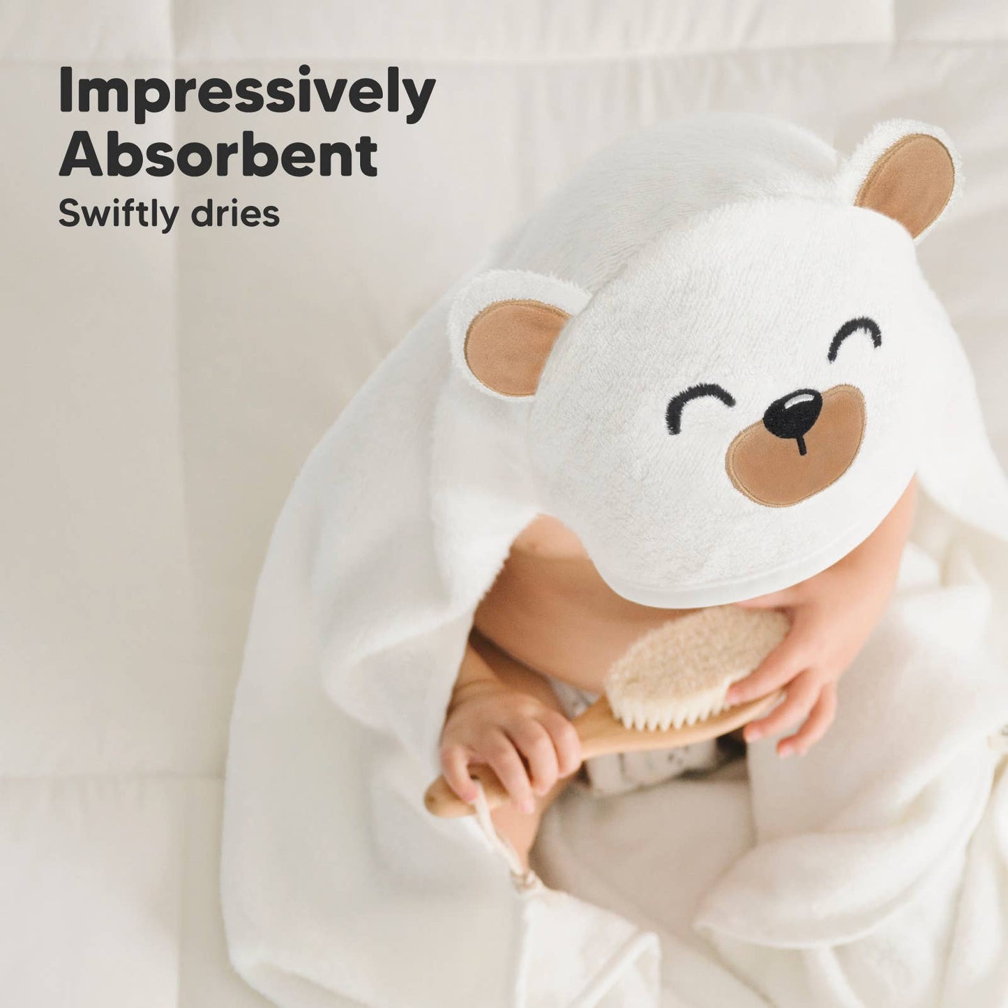 KeaBabies Cuddle Baby Hooded Towel: Grizzly / Regular