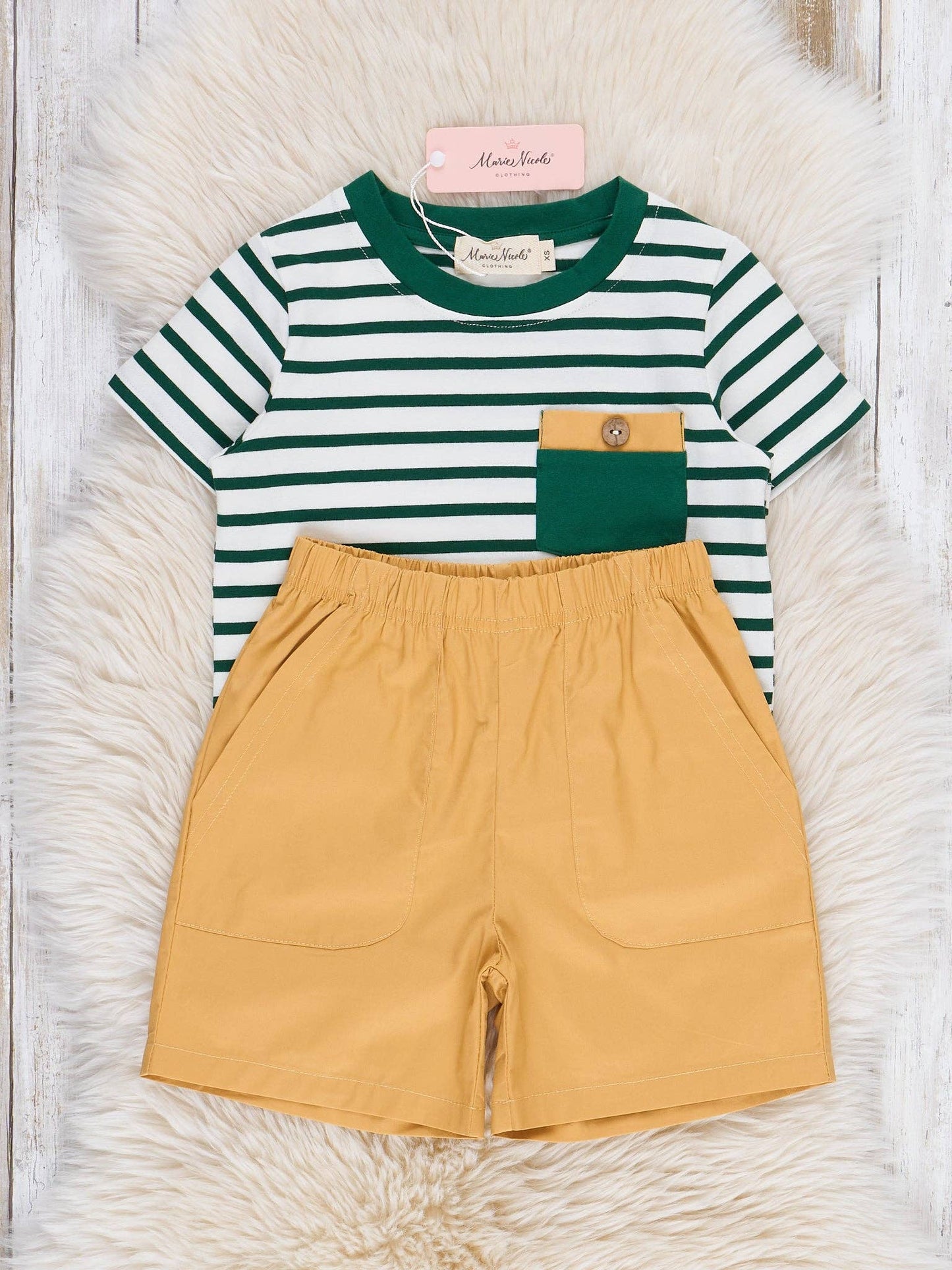 Nautical Stripes Pocket Outfit Green