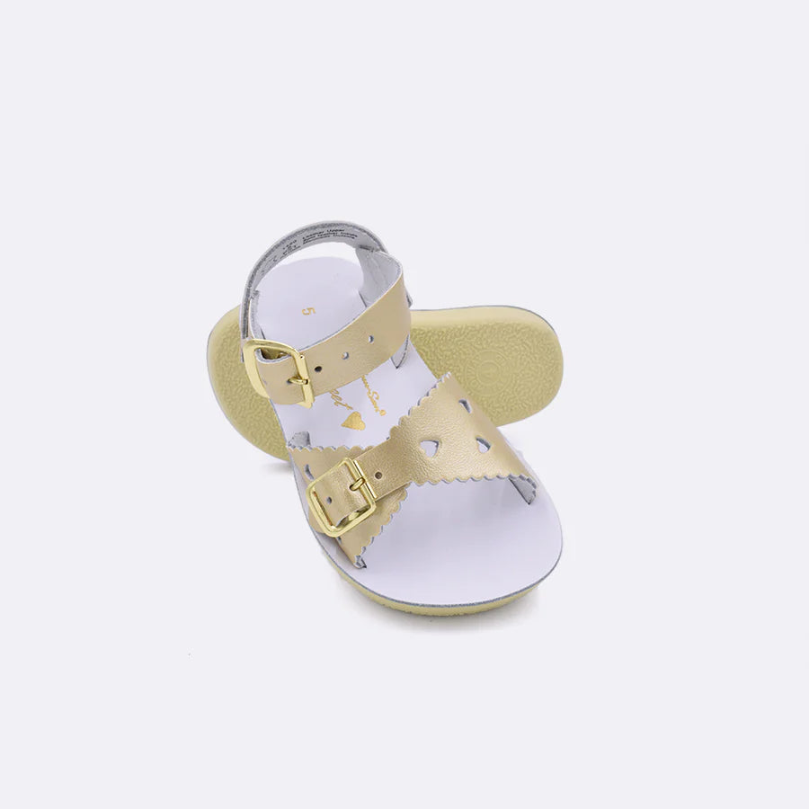 Sun-San Salt Water Sandals- Sweetheart- Gold- Toddler