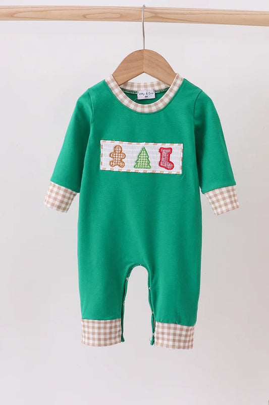 Gingerbread Smocked Romper