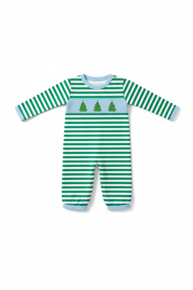 Green Smocked Romper