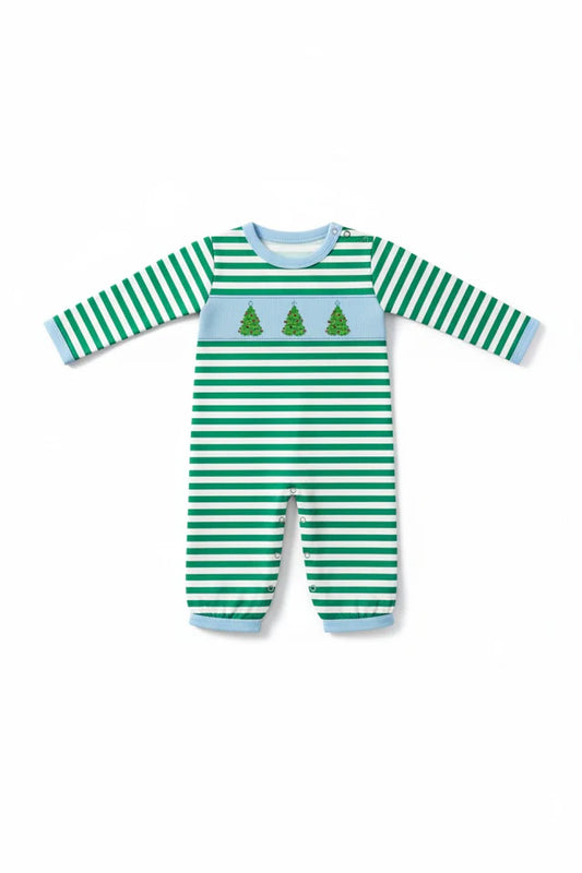 Green Smocked Romper