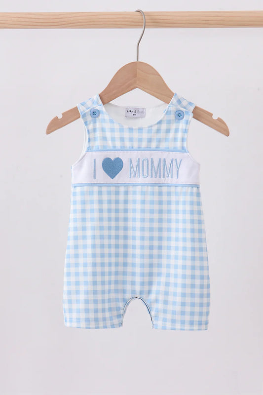 I Love Mommy Embroidery Gingham Jonjon