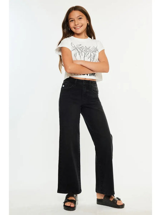 Kancan Black Wide Leg Jeans