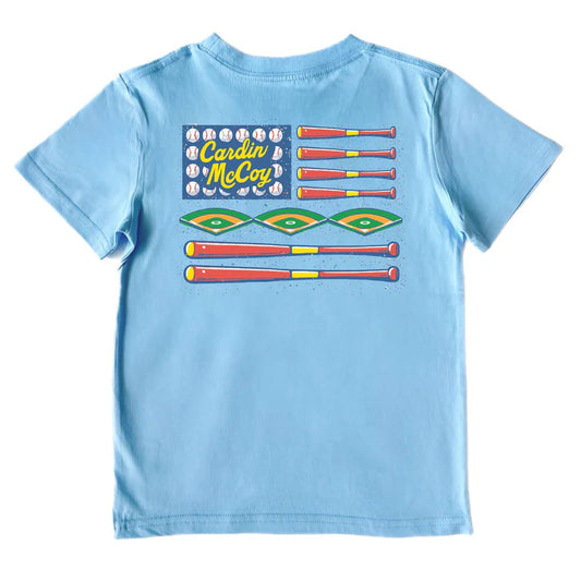 Kids' Baseball Flag Short Sleeve Shirt