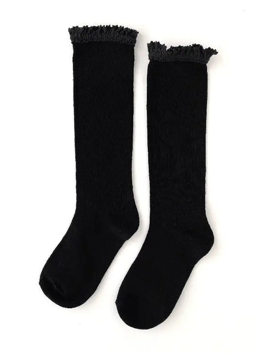 Black Lace Knee High Socks