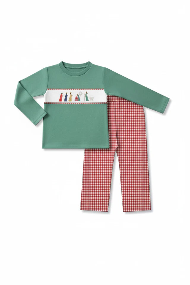 Green Nativity Pant Set