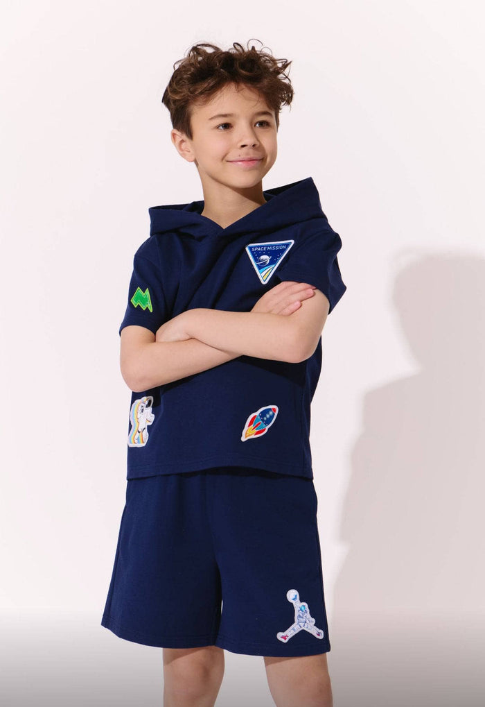 Navy Space Boys Short Set