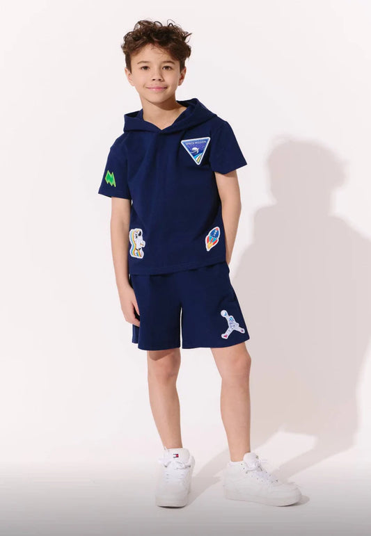 Navy Space Boys Short Set