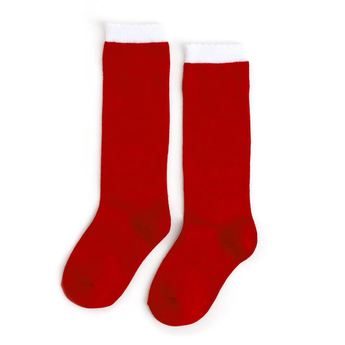 Santa Scalloped Knee High Socks