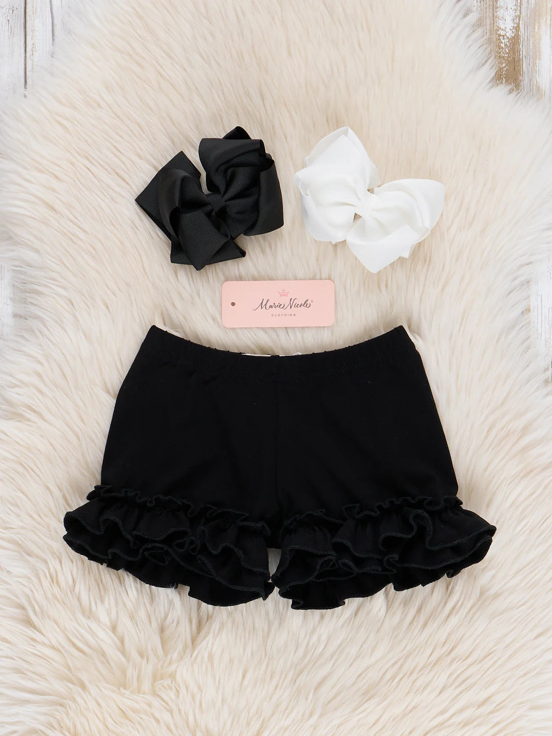 Ruffle Shorts: Black