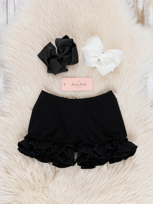 Ruffle Shorts: Black